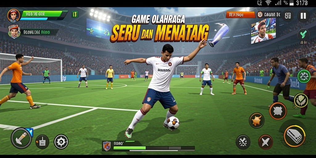 Tampilan gameplay seru dalam olahraga kompetisi.