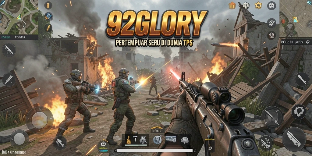 Screenshot gameplay 92GLORY yang menunjukkan aksi seru dalam pertarungan TPS.