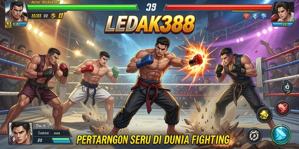 Tampilan gameplay dinamis dan penuh aksi dari LEDAK388.