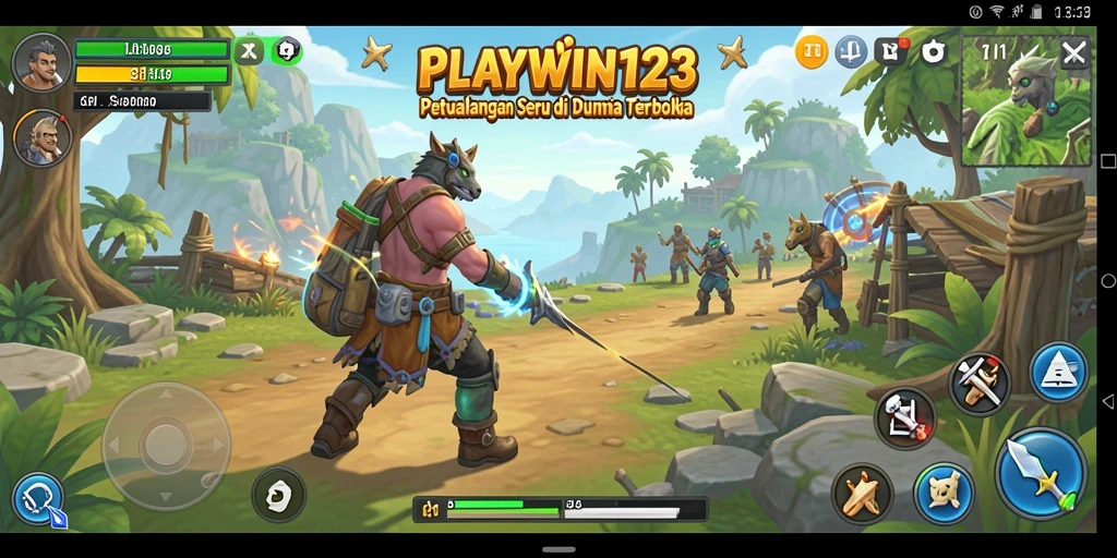 Screenshot menunjukkan petualangan mendebarkan di dunia terbuka PLAYWIN123.