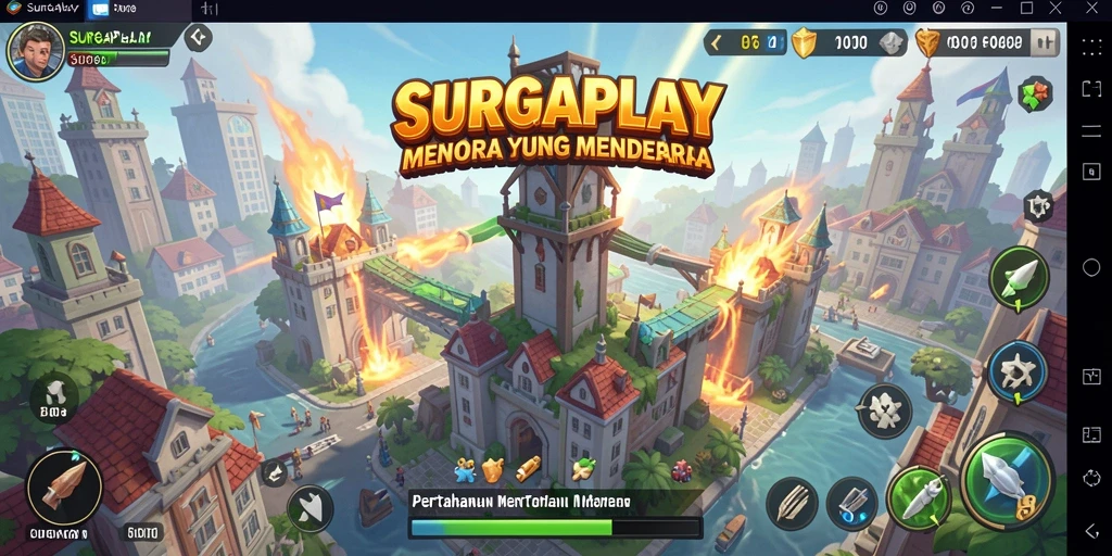 Screenshot gameplay Tower Defense yang mendebarkan.